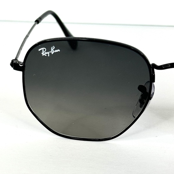 RAY-BAN RB3548 Sunglasses NEW Hexagonal Flat Lenses Black Made In Italy main image 8